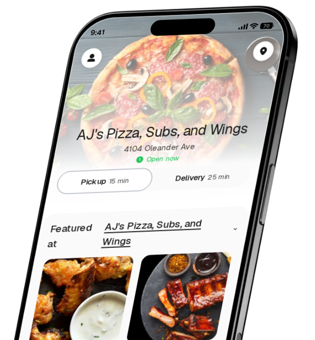 AJ's Pizza, Subs, and Wings app preview